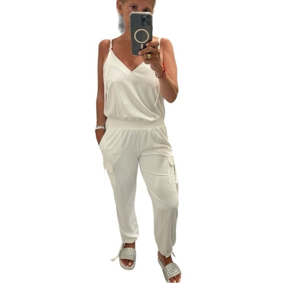 Amanda Uprichard Josietta Sleeveless Jumpsuit in Ivory.Size M - Picture 3 of 16